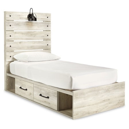 Twin Panel Bed With 4 Storage Drawers