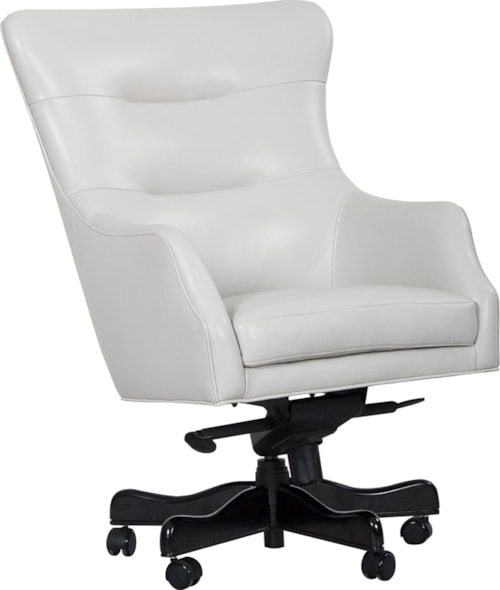 Contemporary Leather Swivel Desk Chair with Casters