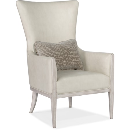 Transitional Club Chair with Accent Pillow