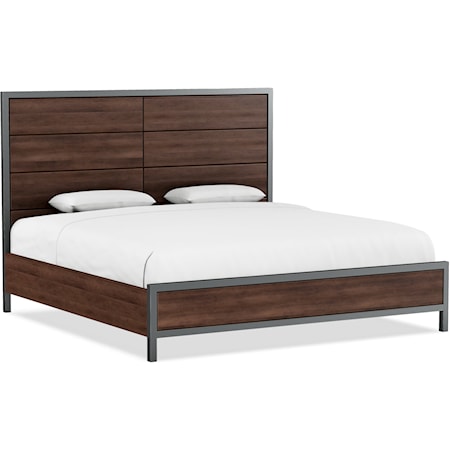 Contemporary King Panel Low Profile Bed