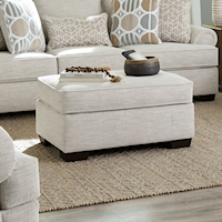 Transitional Accent Ottoman with Block Feet