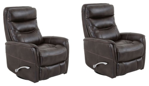 Casual Manual Swivel Glider Recliner with Articulating Headrest (Set of 2)