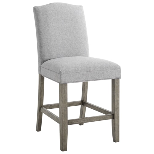 Transitional Upholstered Counter-Height Chair with Memory Foam Topper