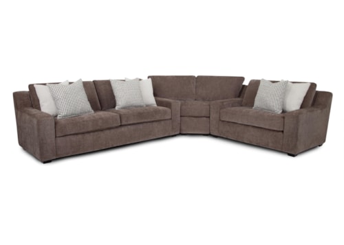 Transitional 3-Piece Sectional Sofa with Throw Pillows