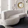 Diamond Sofa Furniture Simone Curved Sofa in White Faux Sheepskin
