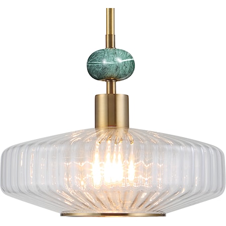 Giovane Antique Brass 1 Light Pendant