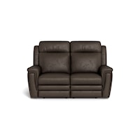 Asher Contemporary Power Reclining Loveseat with Power Headrest & Lumbar