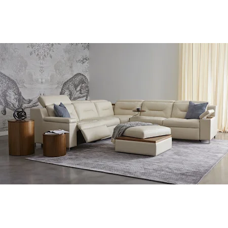 5 Piece Sectional with Power Recline and Headrests