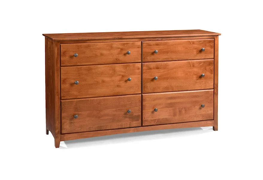 Shaker Bedroom 6-Drawer Double Dresser by Archbold Furniture at Pilgrim Furniture City