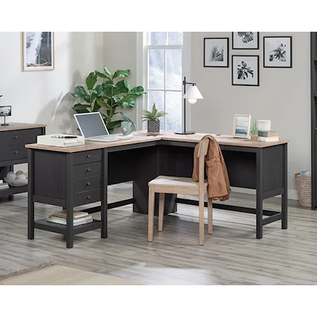 Cottage L-Shaped Desk with File Drawer