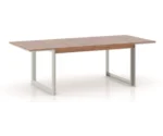Canadel Modern Metal Double-Pedestal Table w/Solid Wood Top