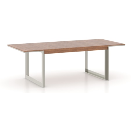 Metal Double-Pedestal Table w/Solid Wood Top