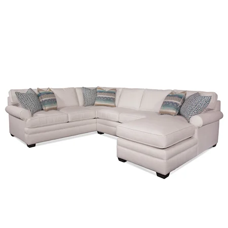 Transitional Three-Piece Chaise Sectional