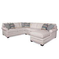Transitional Three-Piece Chaise Sectional