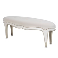Transitional Upholstered Rectangular Bench with Nailhead Trim