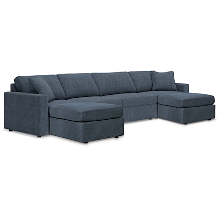 4-Piece Sectional And 2 Ottomans