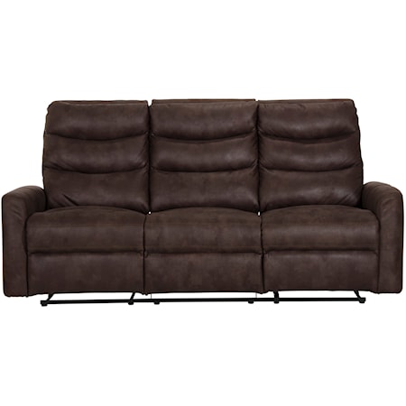 Contemporary Reclining Sofa with Track Arms