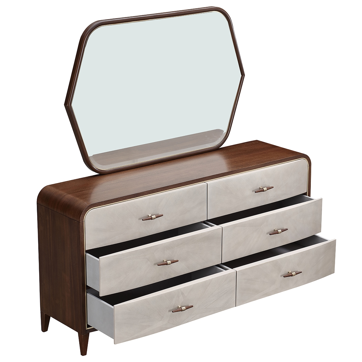 Six-Drawer Dresser &amp; Mirror Set