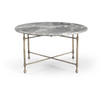 Contemporary Round Cocktail Table with Marble Top