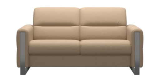 Contemporary 2-Seater Loveseat with Steel Arms