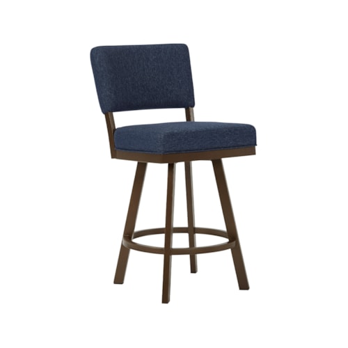 Miami Angled Swivel With Back, No Arms Barstool With Welt