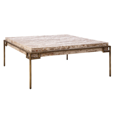 Marble Coffee Table with Metal Frame