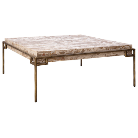 Marble Coffee Table with Metal Frame