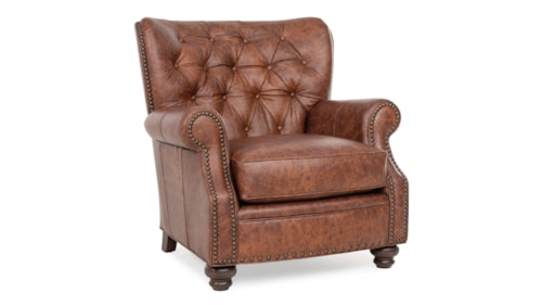 Traditional Stationary Chair with Button-Tufted Back