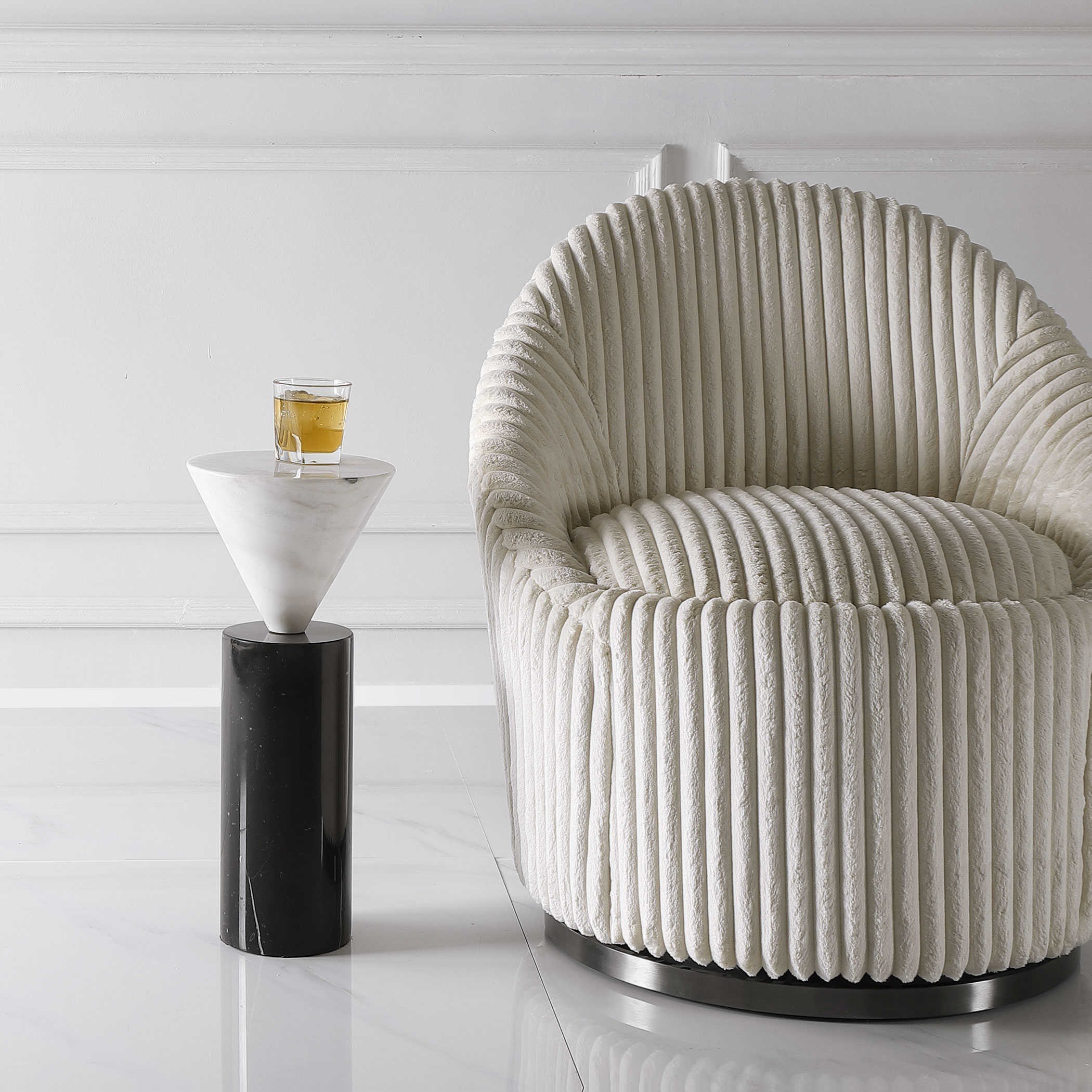 Uttermost Accent Furniture - Occasional Tables Hat Marble Drink Table