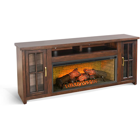 76" Media Console with Electric Fireplace