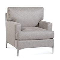 Contemporary Accent Chair with Metal Legs