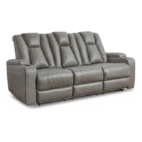 Contemporary Reclining Sofa with Drop Down Table