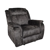 Casual Upholstered Glider Recliner with Power Footrest