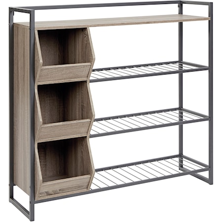 Grayish Brown/Gunmetal Shoe Rack