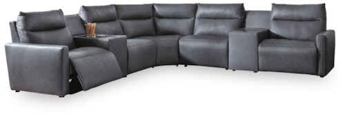 7-piece Power Reclining Sectional With Audio Consoles