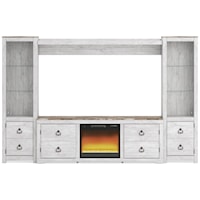 Entertainment Center with Piers and Built-in Fire Place