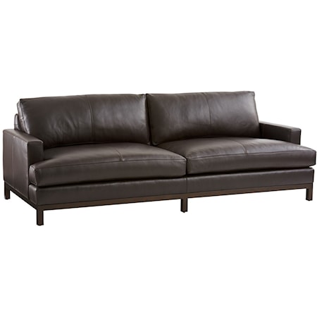 Horizon Sofa w/ Dark Brown Leather & Bronze