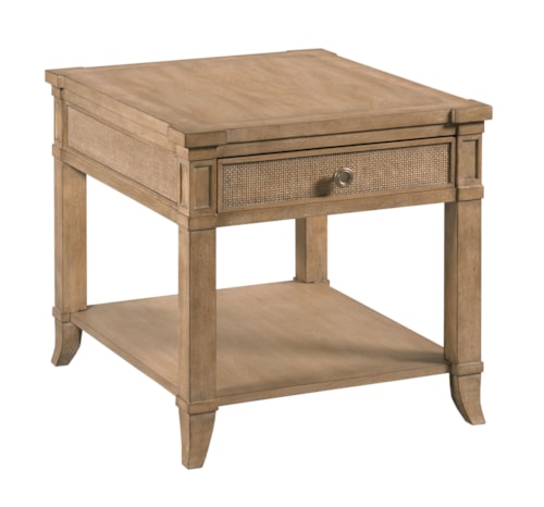 Contemporary 1-Drawer End Table with Lower Shelf