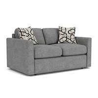 Contemporary Loveseat with Flare Arms