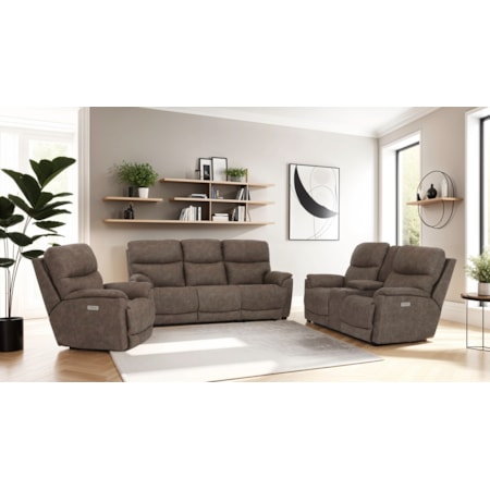 Dual Power Reclining Console Loveseat