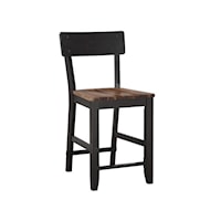 Industrial Farmhouse Counter Height Dining Stool with Open Back