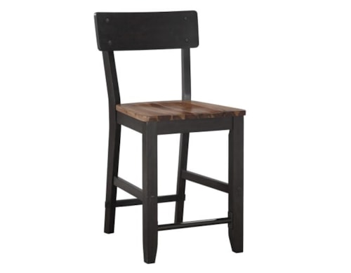 Contemporary Farmhouse Counter Height Dining Stool with Open Back