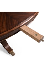 Jonathan Charles JC Traditional 66" Mahogany Extending Circular Dining Table with Storage Cabinet for Leaves