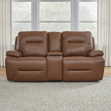 Leather Power Reclining Loveseat