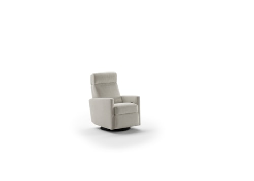 Contemporary Customizable Swivel Recliner with Adjustable Headrest