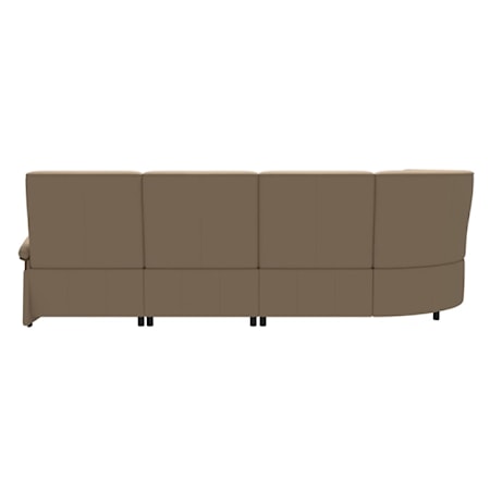 Power Recl Sectional w/ Pwr Head &amp; Wood Arm