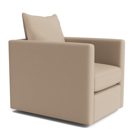 Outdoor Upholstered Thin Arm Swivel Chair