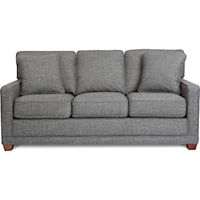 Transitional Sofa with Wood Legs and Welt Cord