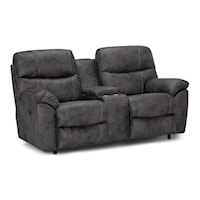 Casual Manual Reclining Console Loveseat with Cupholders