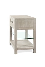 Riverside Furniture Cascade Contemporary 1-Drawer Rectangle End Table with LED Light Strip